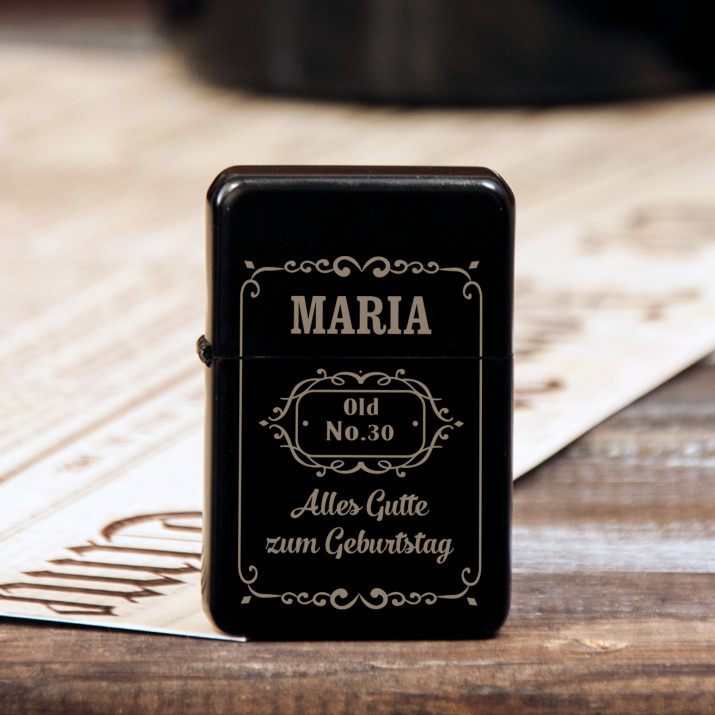 Old No. - Feuerzeug mit Gravur